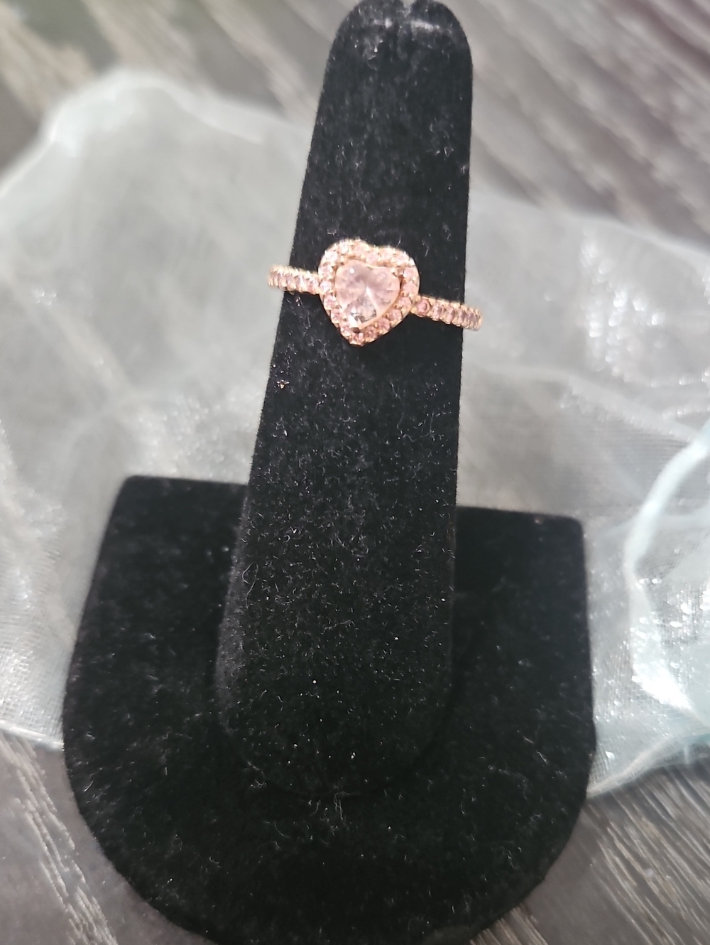 Pandora Elevated Heart Rose Gold Ring 5.5